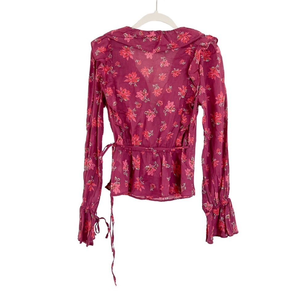 Free People Amanda Ruffle Top Sultry Combo Size XS NWT - Picture 8 of 9